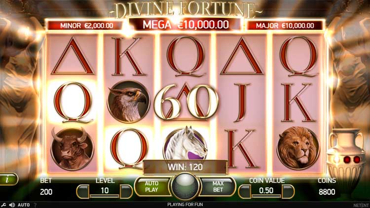 Winning in Divine Fortune machine