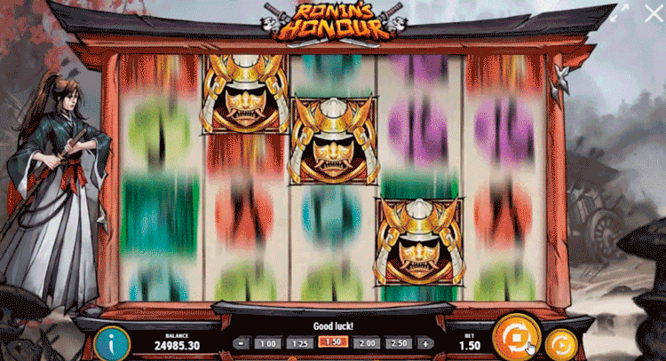 Basic gameplay in Ronin's Honour slot