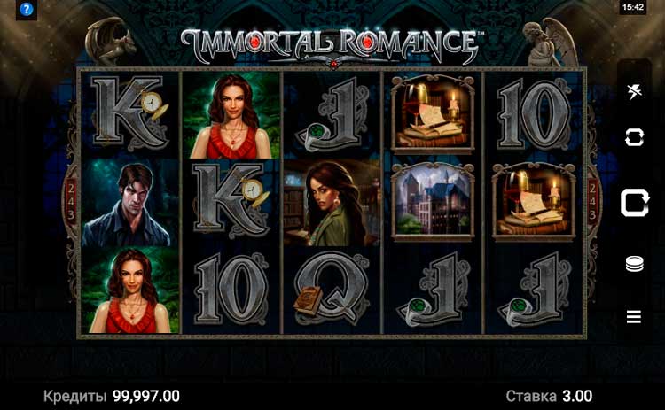 Игровое поле автомата Immortal Romance