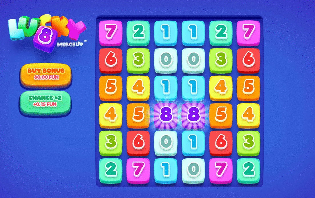 Mechanics of symbol conversion in Lucky 8 Merge Up slot