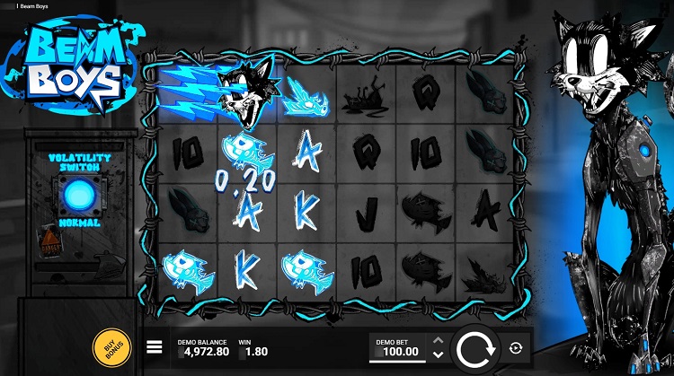 The button to change the volatility level is located on the left side of the interface