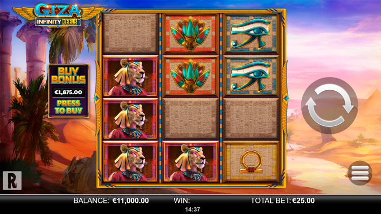 Screensaver of Giza Infinity Reels video slot