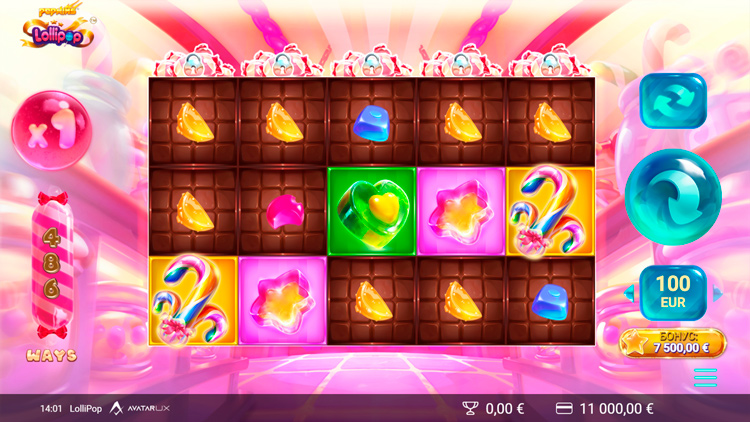 Lollipop video slot splash screen