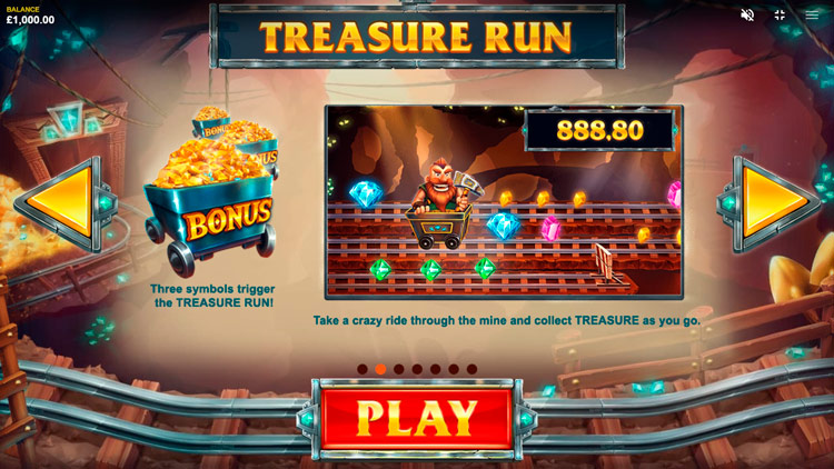 Bonus round in Treasure Mine slot