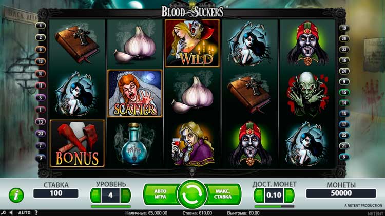 Дизайн видеослота Blood Suckers