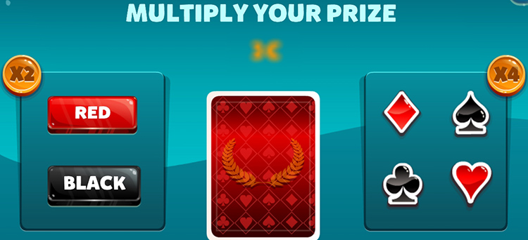 In the risk round, you can increase your winnings by 2 or 4 times
