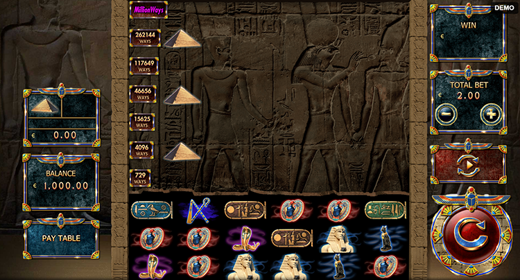 The slot design takes players deep into the ancient pyramids