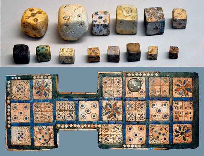 The dice were made from animal bones