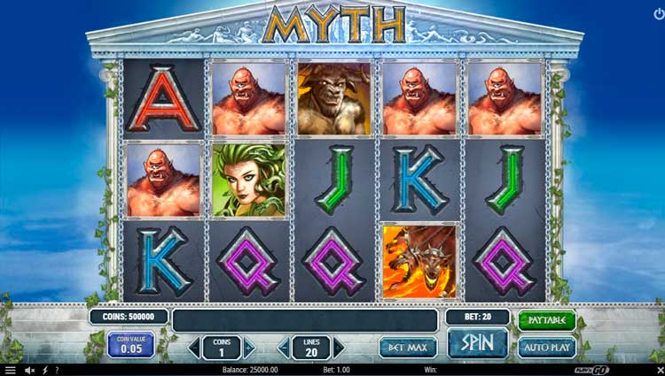 Screensaver of Myth slot machine