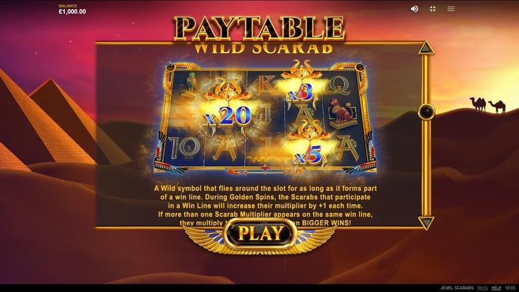 Rules of Jewel Scarabs video slot