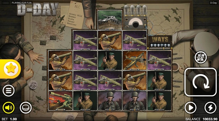 Playing field in D-Day slot