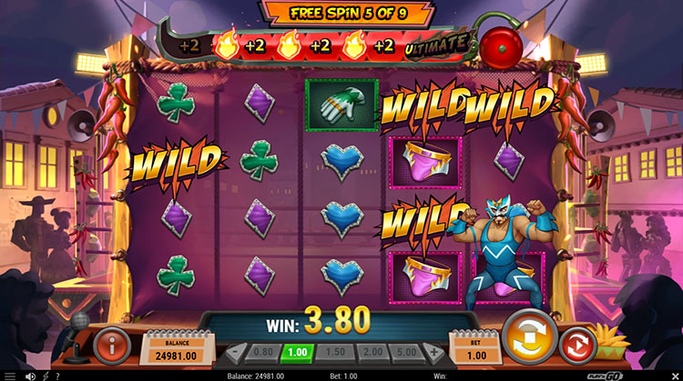 When the bonus option is triggered, one of the slot characters appears on the field